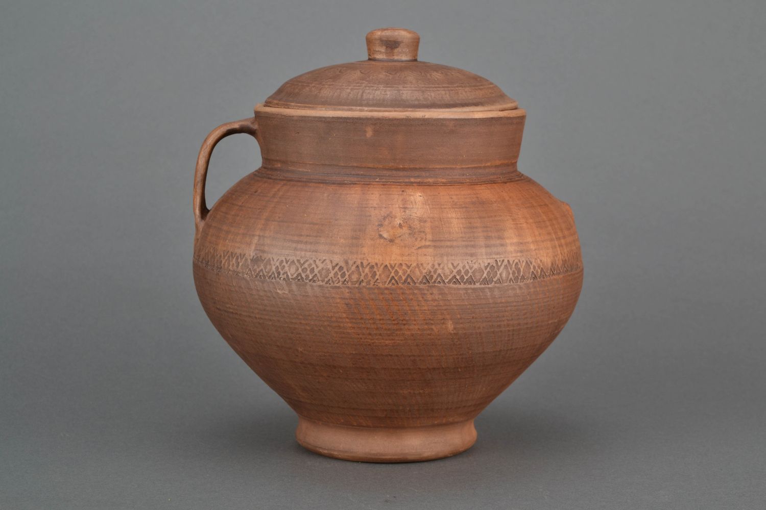 Handmade ceramic pot for baking 4 liters photo 1