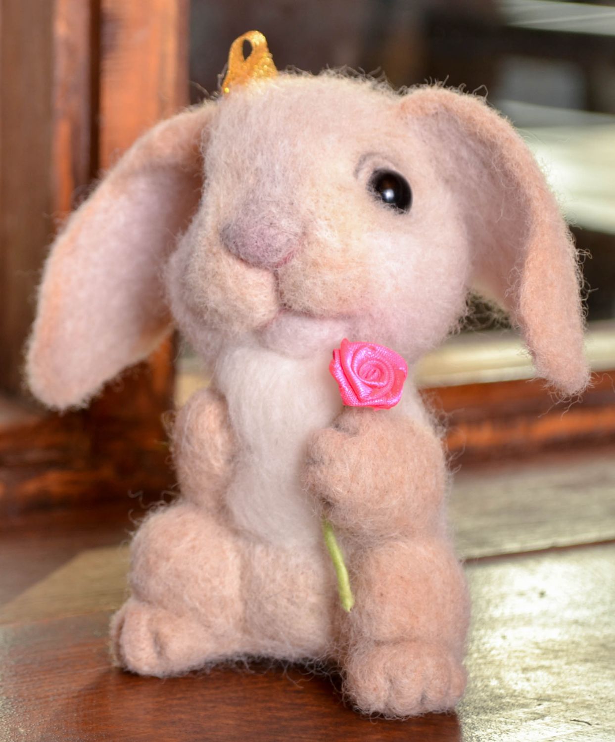 Handmade wool toy Rabbit photo 1