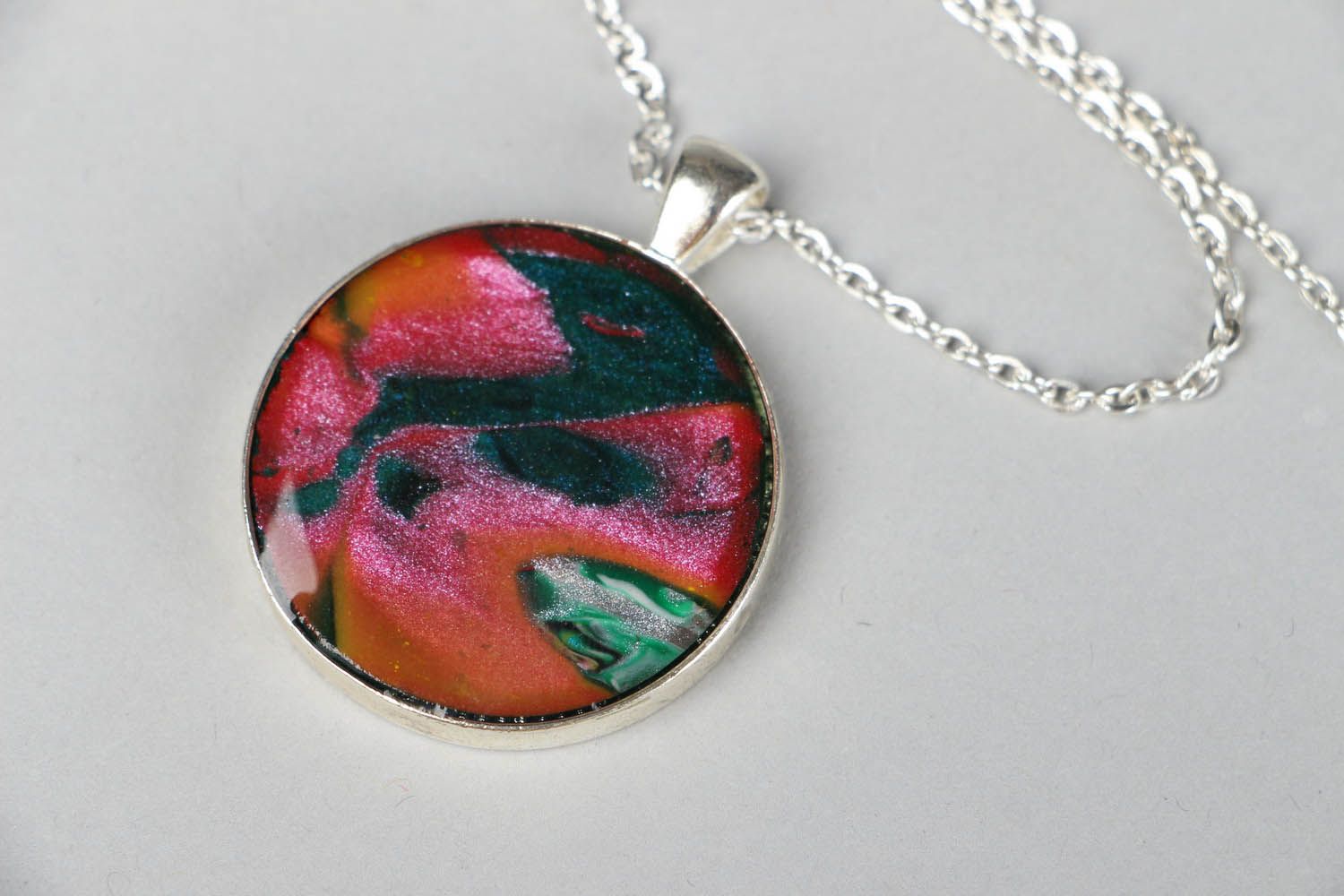 Pendant Made of Polymer Clay and Epoxy Resin photo 3