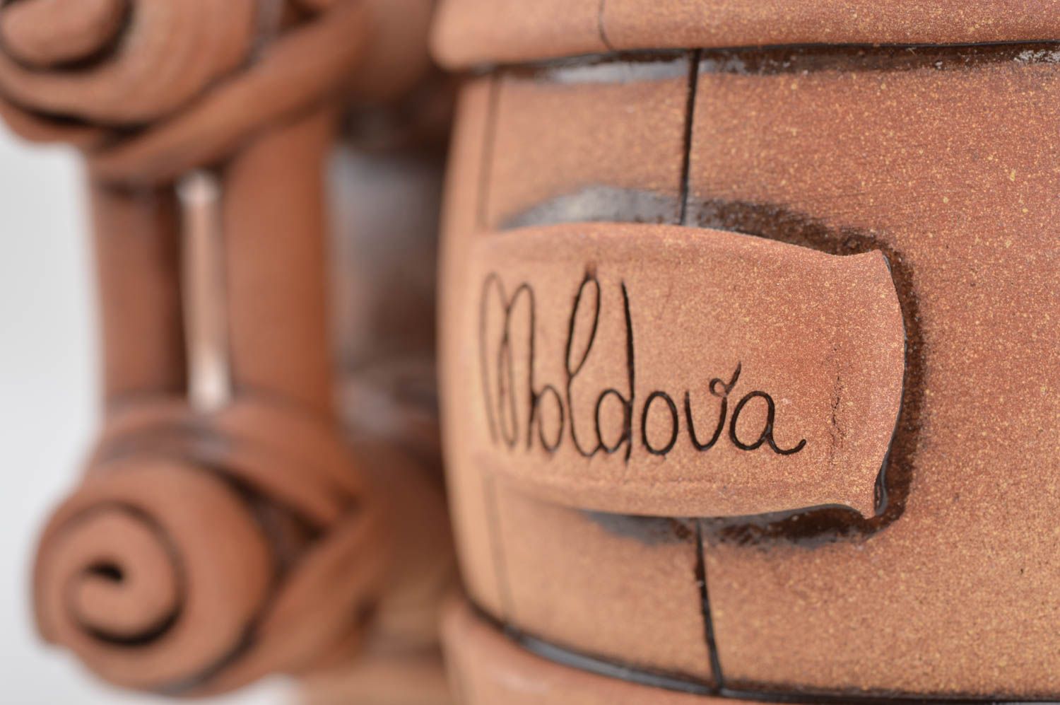 Handmade designer ceramic ethnic beer mug styled on barrel glazed decorative photo 4
