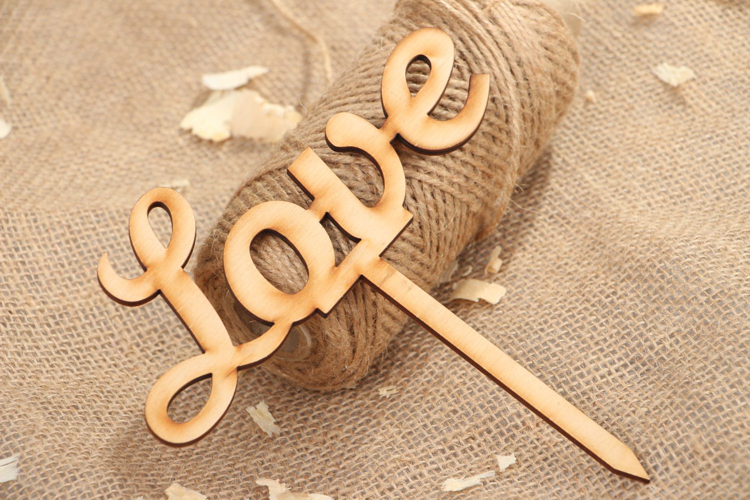 Chipboard-inscription en bois avec bâtonnet fait main Love photo 4