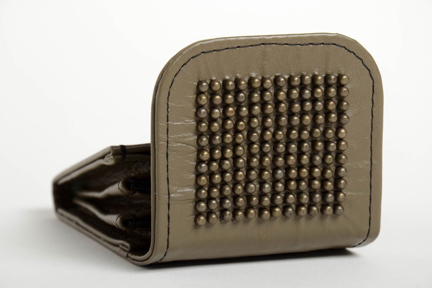 Handmade stylish purse beautiful leather wallet designer female accessory photo 3