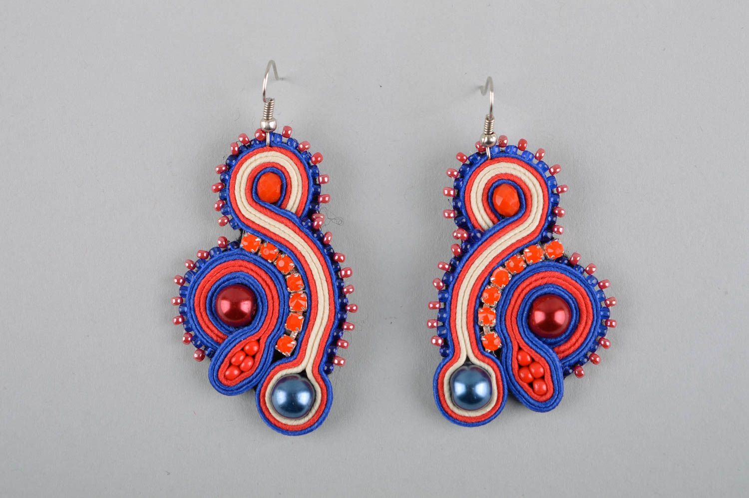 Beautiful handmade soutache earrings beaded earrings cool jewelry designs photo 3