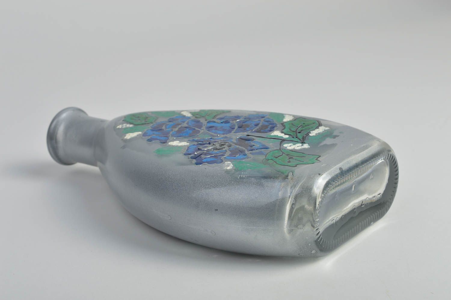 Bottiglia dipinta fatta a mano vaso in vetro decorazioni originali di casa
 foto 4