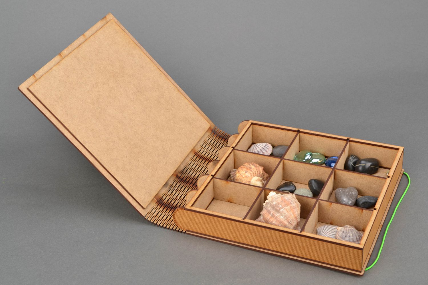 Boîte à bijoux en bois à décorer grande avec élastique photo 4