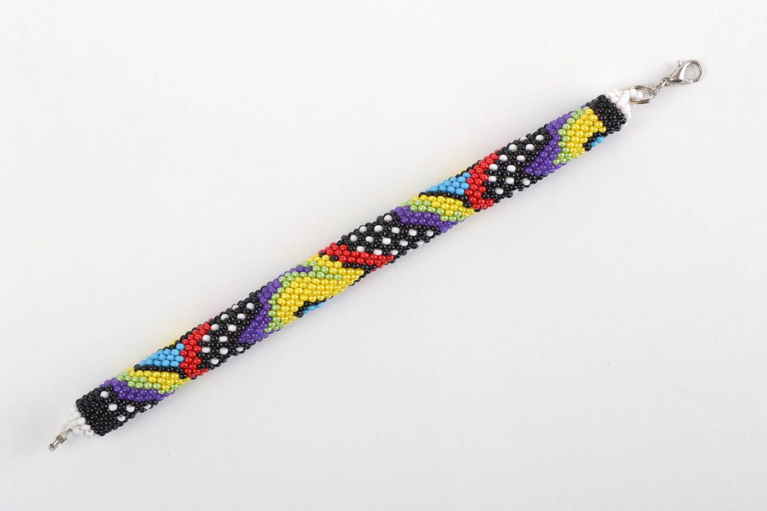 Bracelet spirale Bijou fait main au crochet Cadeau femme multicolore Mystère photo 4