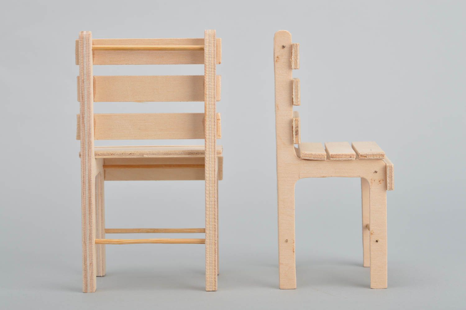 Ensemble de chaises en bois pour poupée faites main 2 pièces à partir de 3 ans photo 5