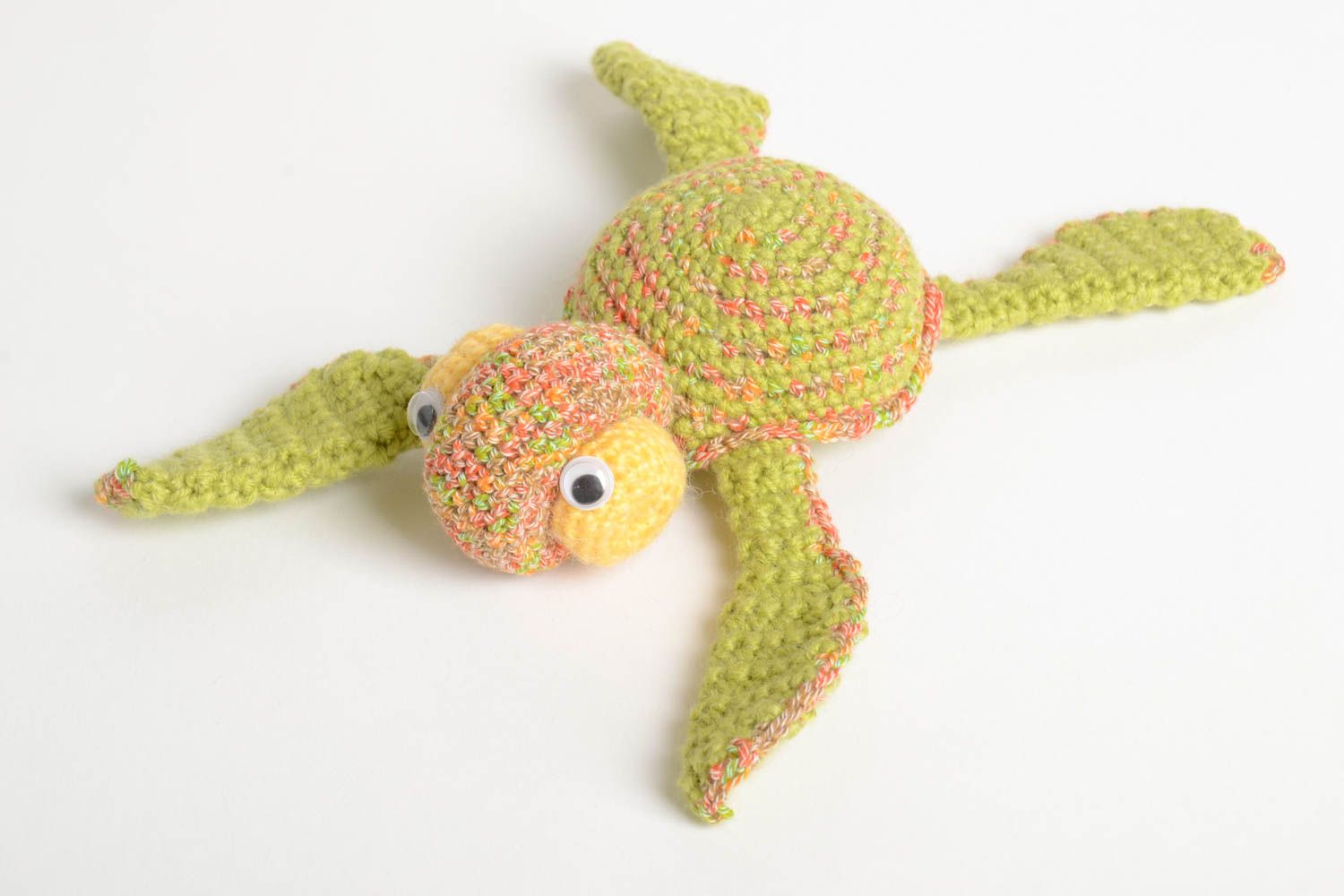Мягкая игрушка ручной работы детская игрушка Зеленая черепаха игрушки крючком фото 2
