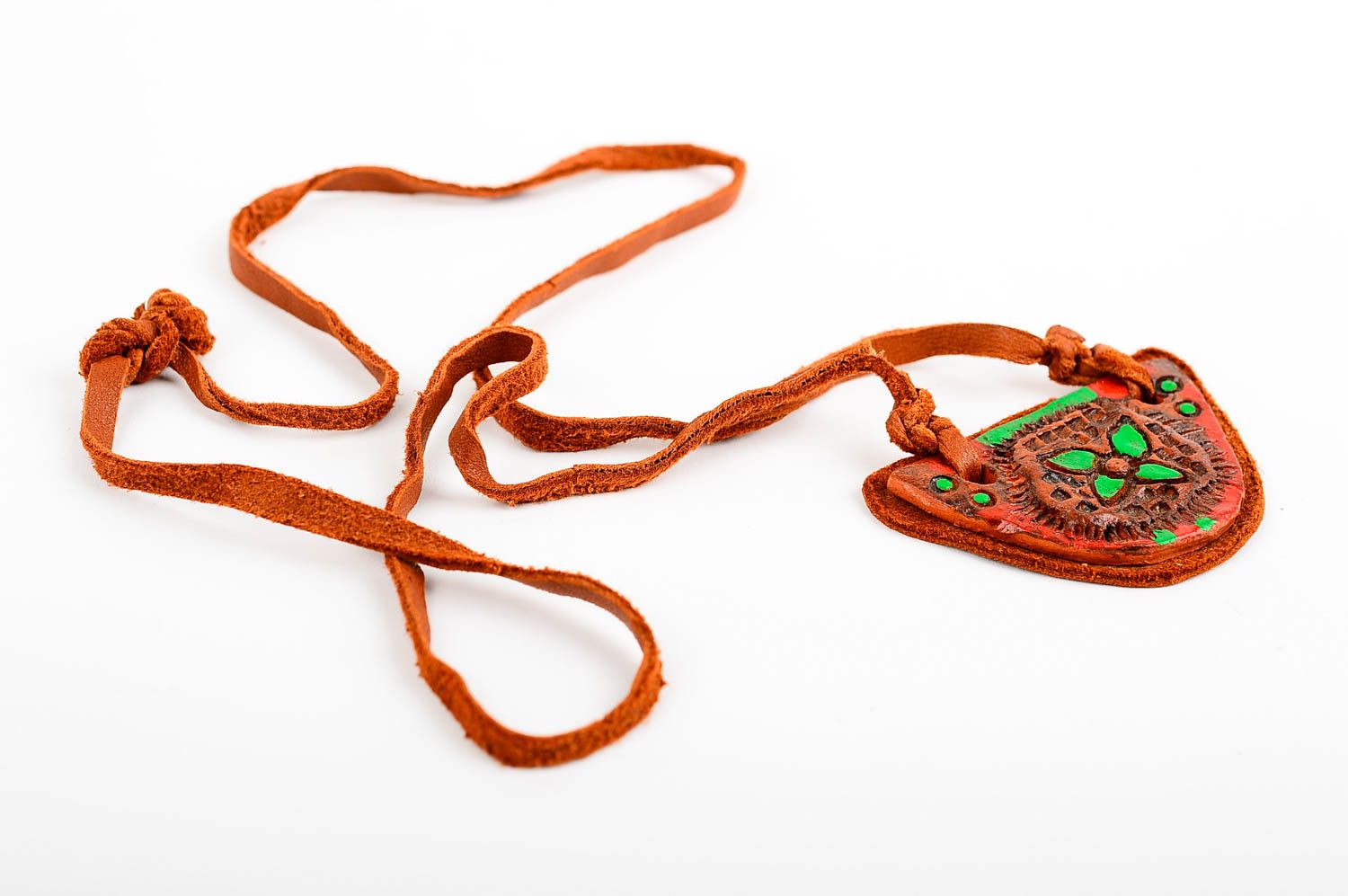 Ungewöhnliches Accessoire für Frauen handmade Damen Anhänger Keramik Schmuck foto 3