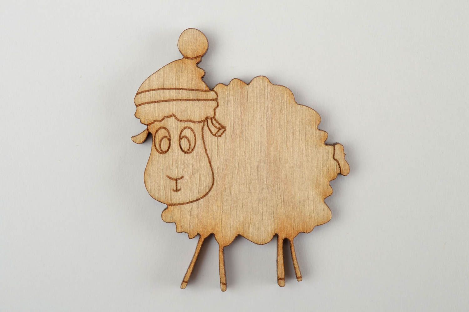 Handmade Holzfigur zum Bemalen Figur aus Holz Holzartikel zum Gestalten Lamm  foto 3