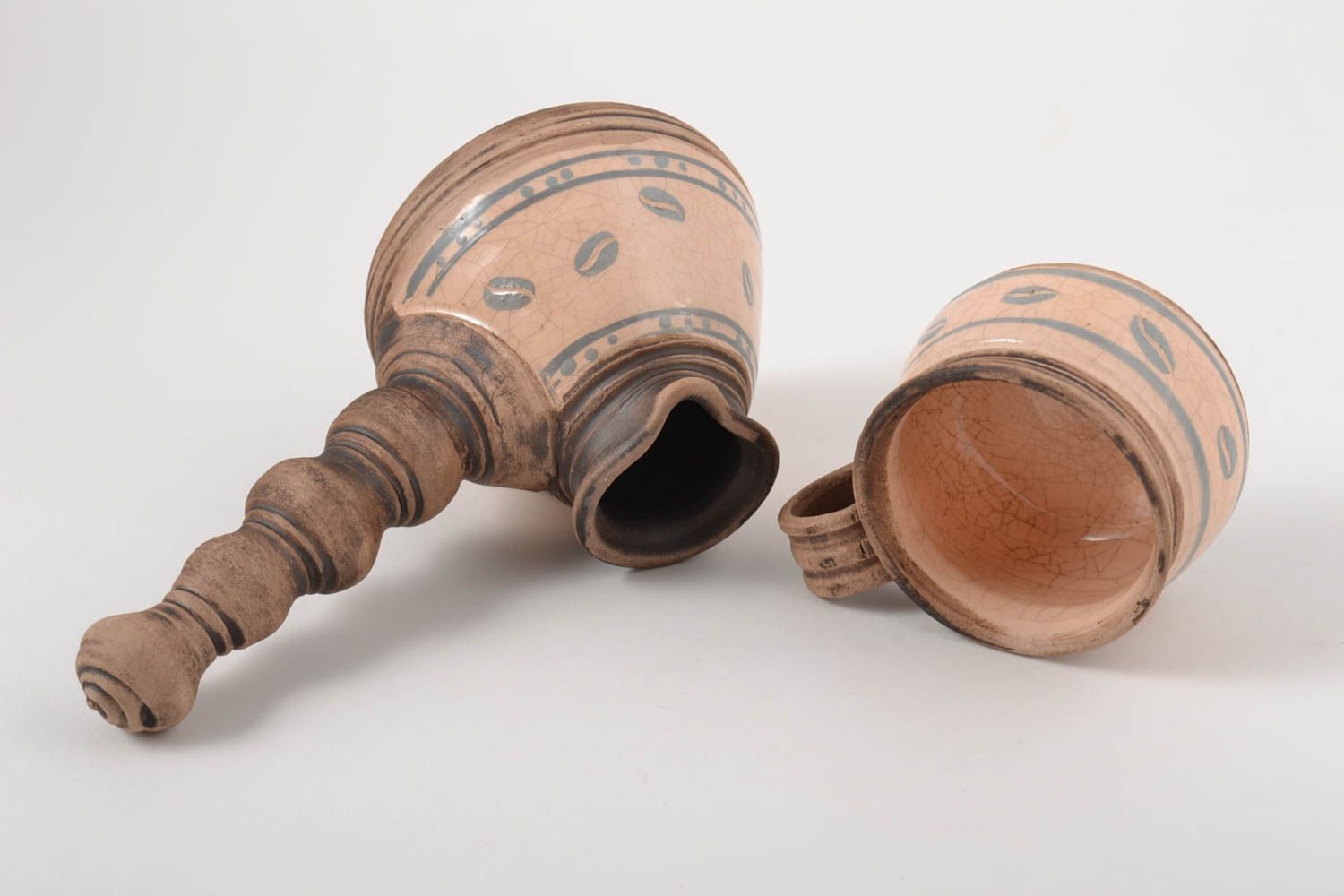 Geschirr Set Handmade Keramik Tasse türkische Kaffeekanne Küchen Zubehör bemalt foto 4