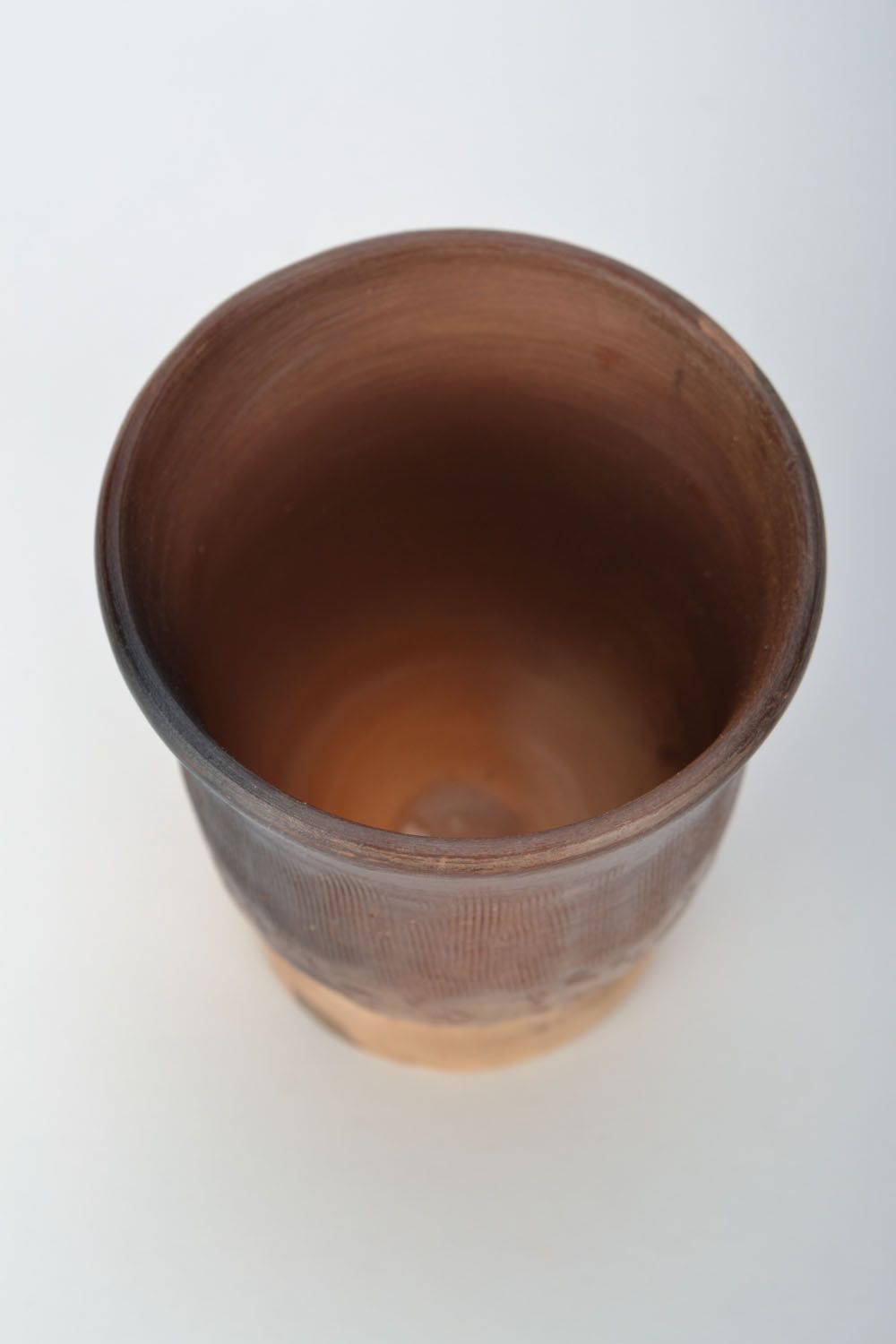 Wine, milk, clay cup with no handle in light brown color photo 5