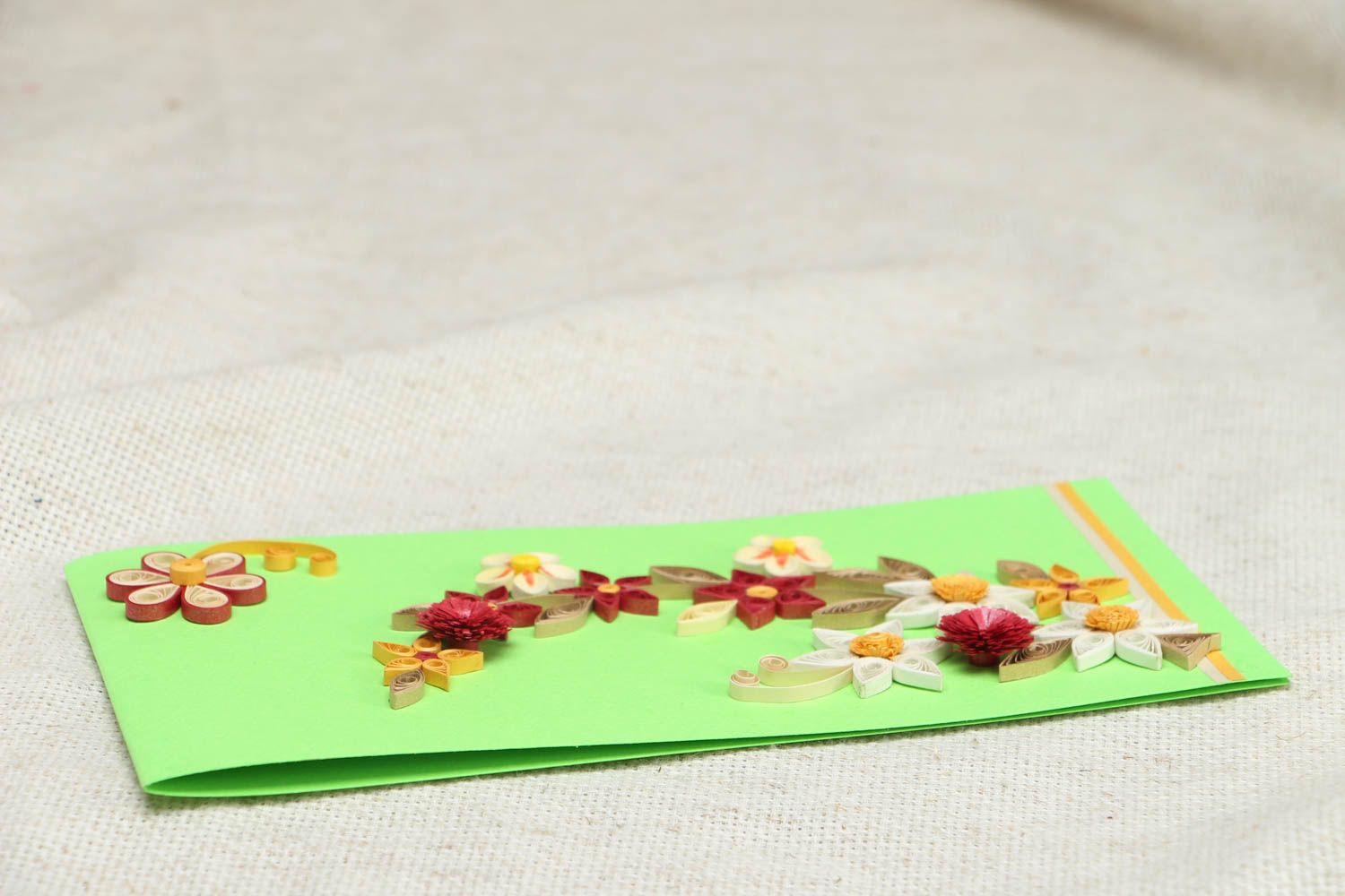 Quilling Grußkarte mit Blumen handmade foto 3