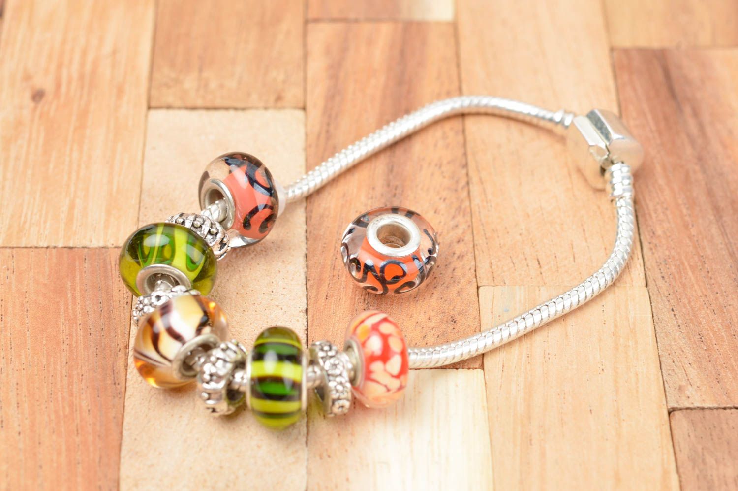 Unusual handmade glass bead art materials craft supplies jewelry making supplies photo 4