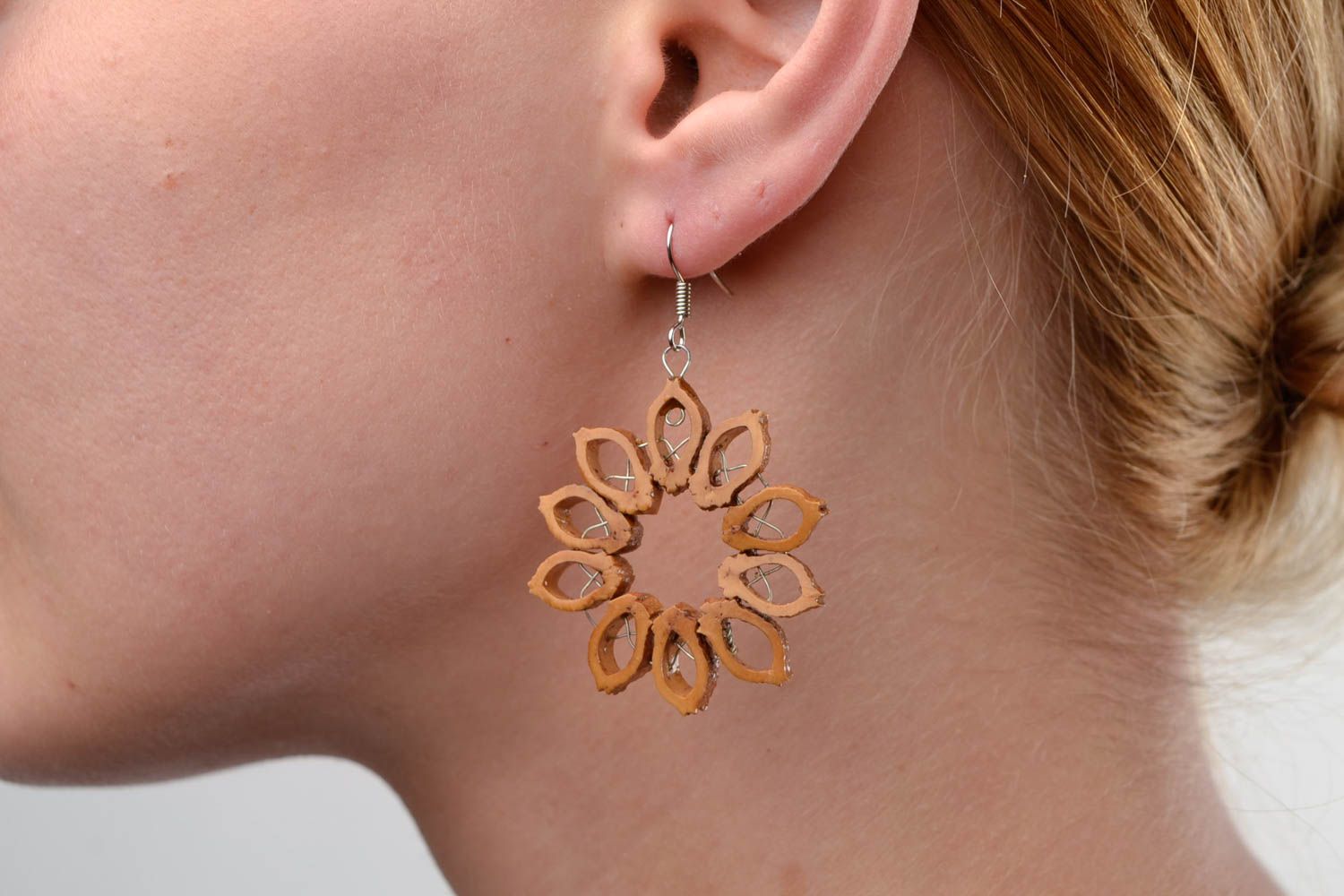 Earrings for women handmade earrings wooden jewelry fashion accessories photo 1