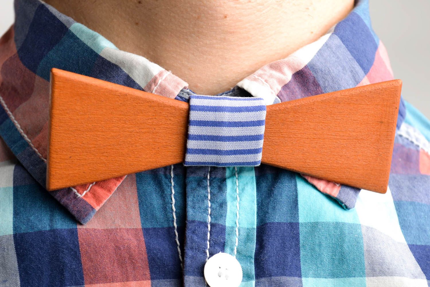 Handmade wooden bow tie stylish bow tie men accessories present for guy photo 1