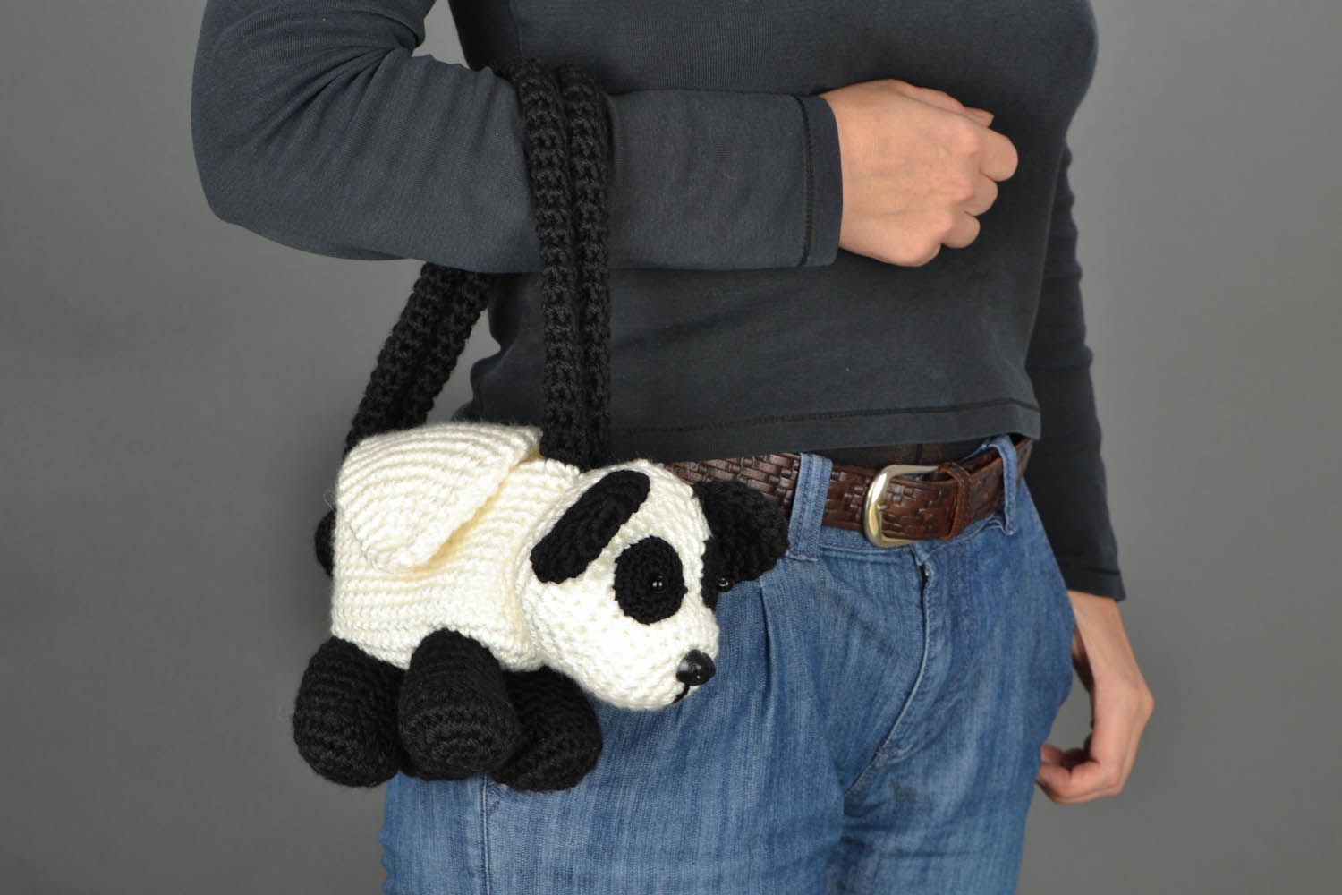 Gehäkelte Tasche Panda foto 1