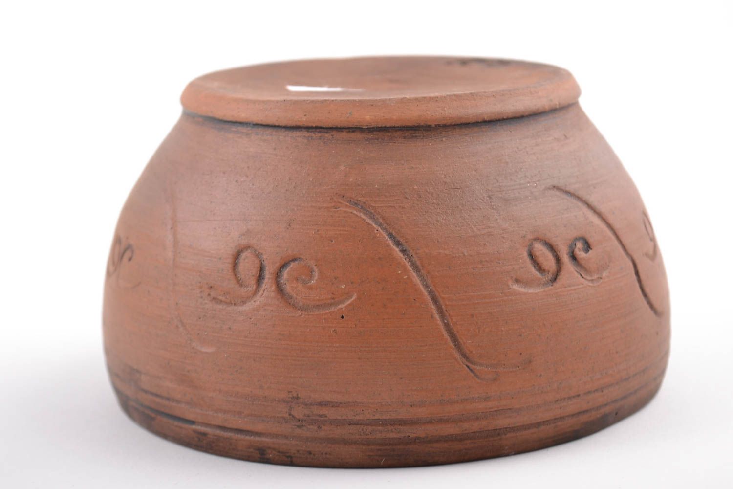 Beautiful designer handmade brown clay bowl kilned with milk 450 ml photo 5