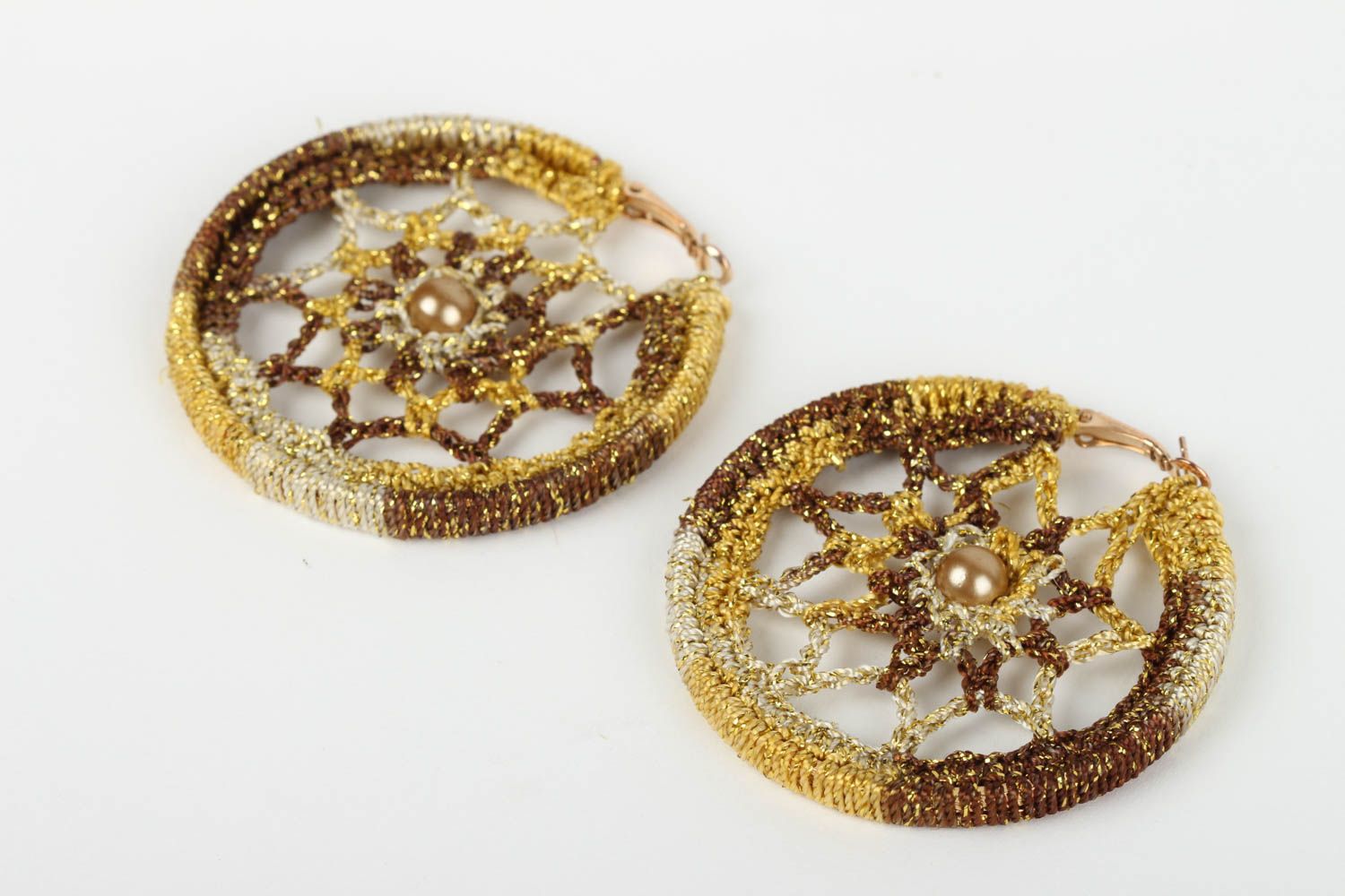 Handmade earrings crocheted earrings unusual jewelry designer accessory photo 1