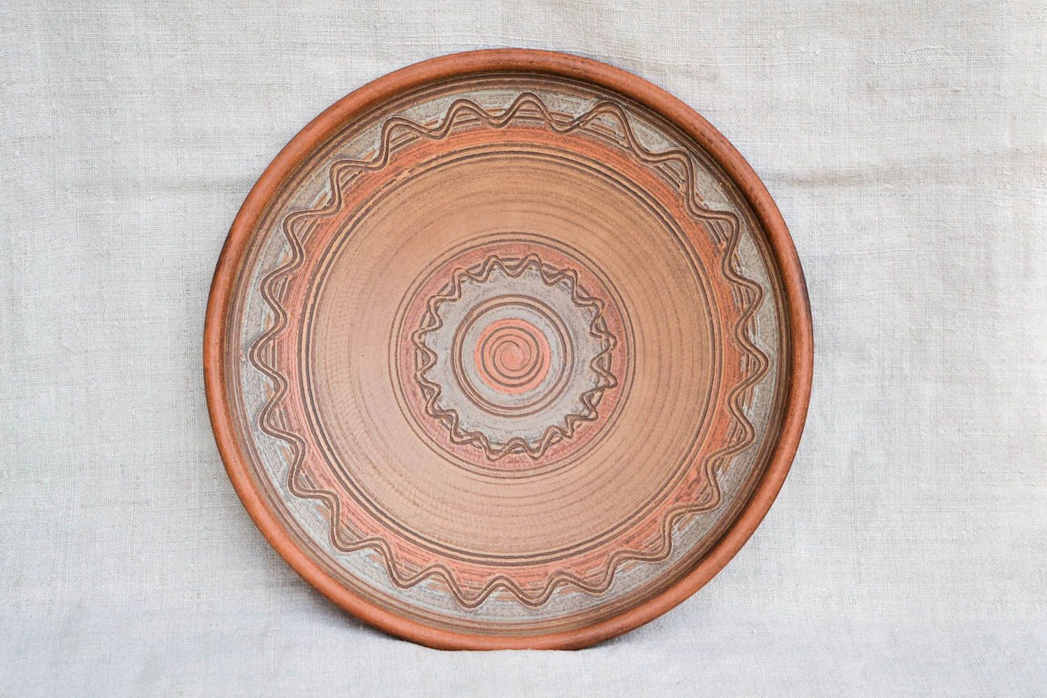 Handmade ceramic plate clay tableware eco friendly tableware kitchen pottery photo 3