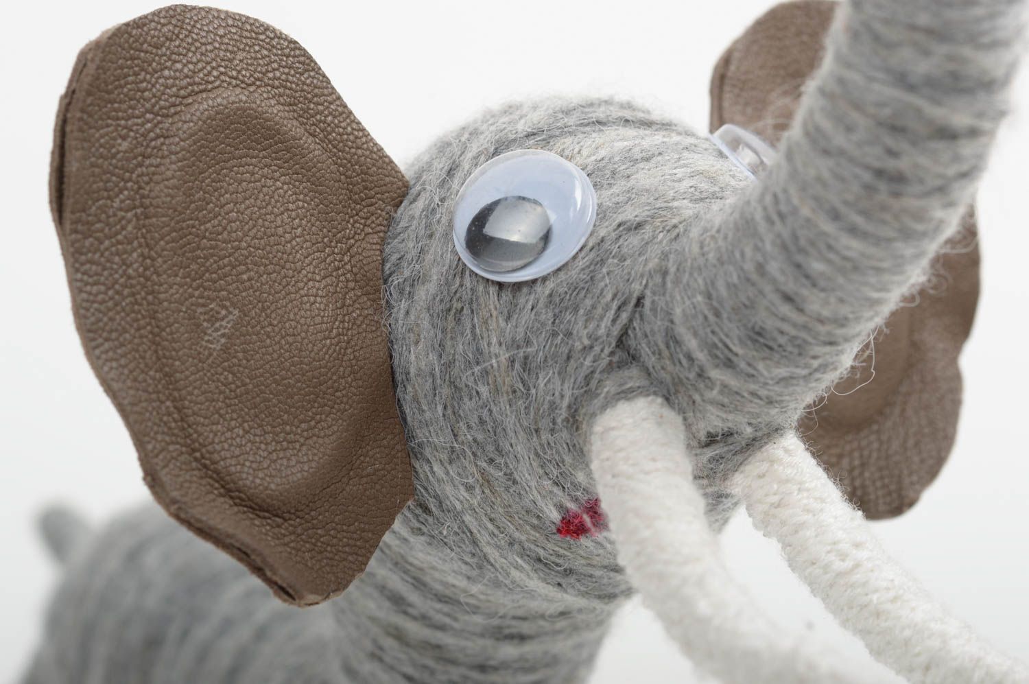 Häkel Kuscheltier handgemacht Stofftier Elefant Kinder Spielsachen in Grau schön foto 2