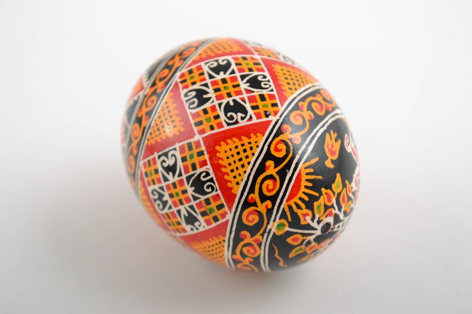 Beautiful small handmade painted Easter egg with Slavic symbolics photo 4