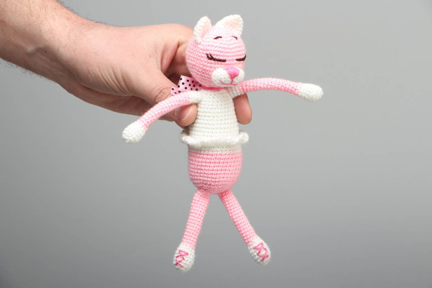 Soft crochet toy Cat in Skirt photo 4