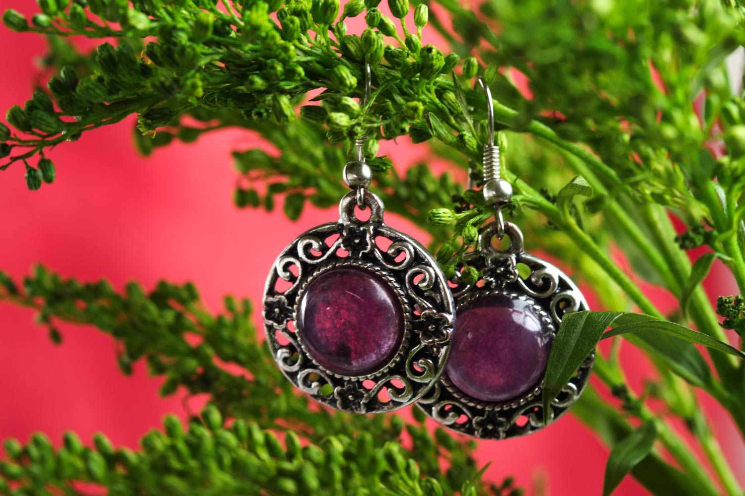 Stylish handmade beaded earrings metal earrings gemstone earrings gifts for her photo 1