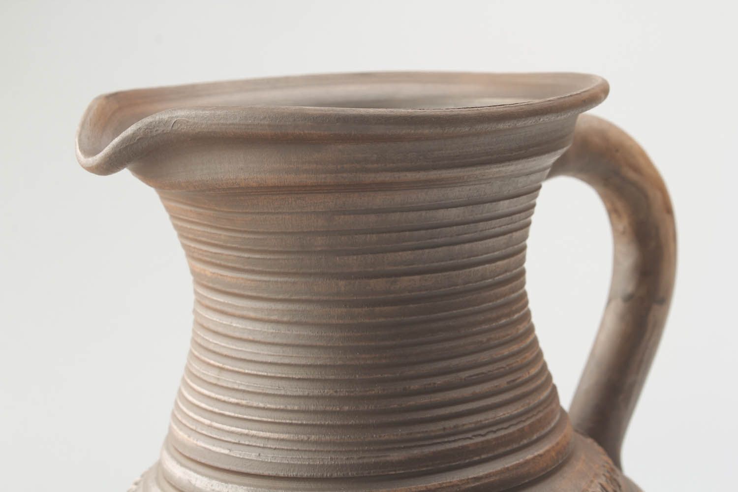 50 oz ceramic handmade white clay water jug with handle 2,5 lb photo 3