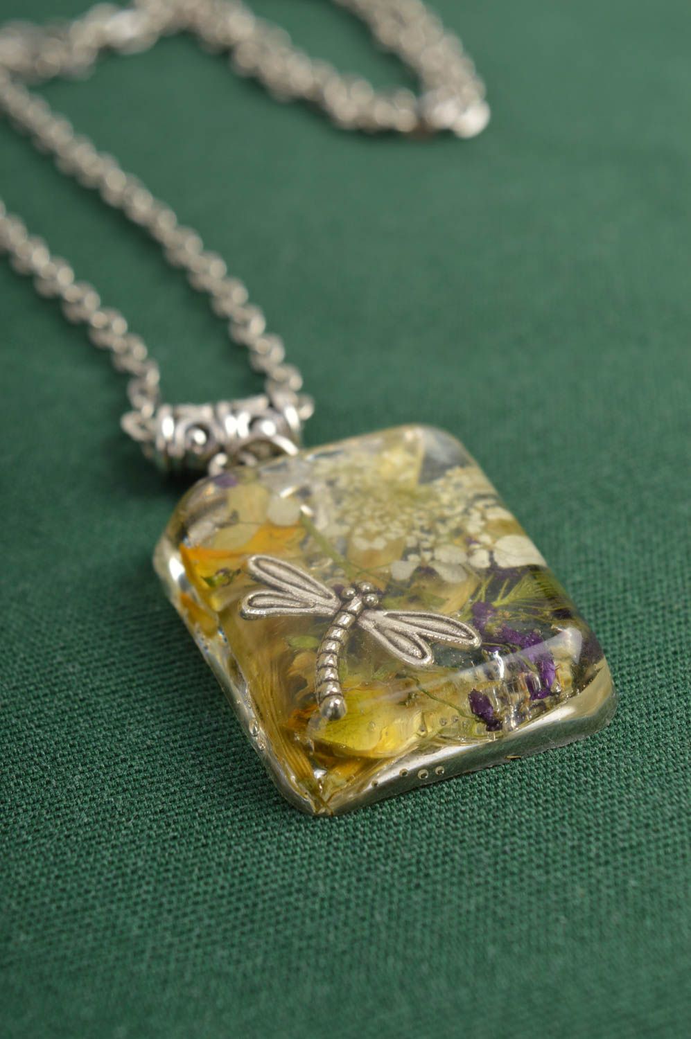 Handmade pendant unusual pendant designer accessory gift ideas resin jewelry photo 1