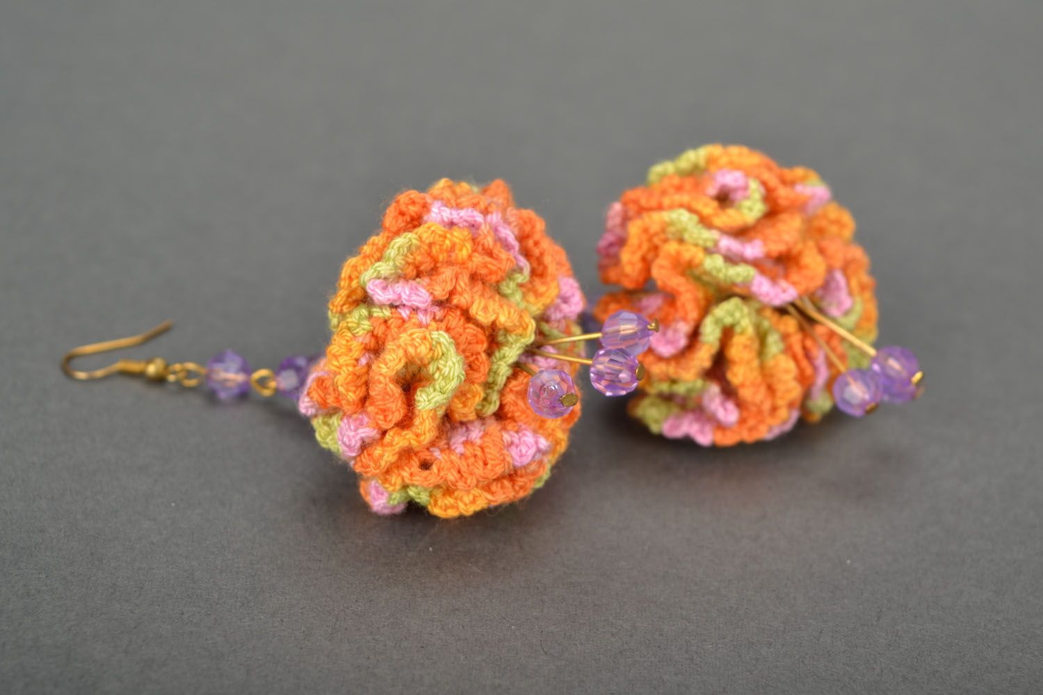 Crocheted earrings-pendants photo 4