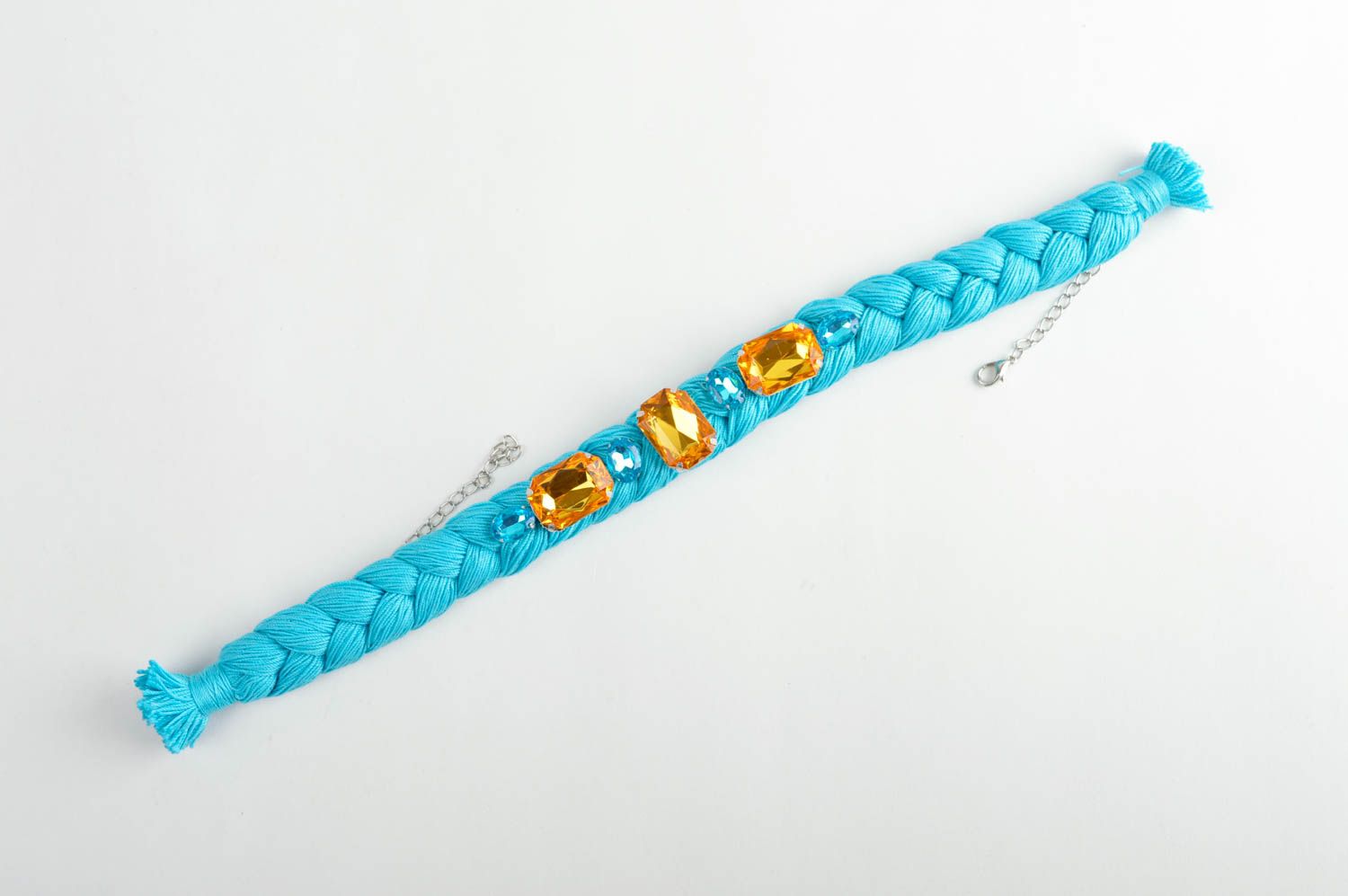 Handmade Damen Halskette Halsschmuck für Damen Schmuck Collier in Blau schön  foto 5