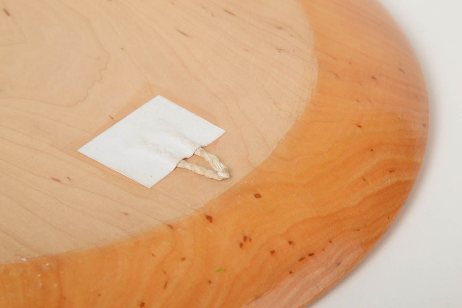 Декоративная тарелка из дерева с подсолнухами светлая расписная ручной работы фото 4