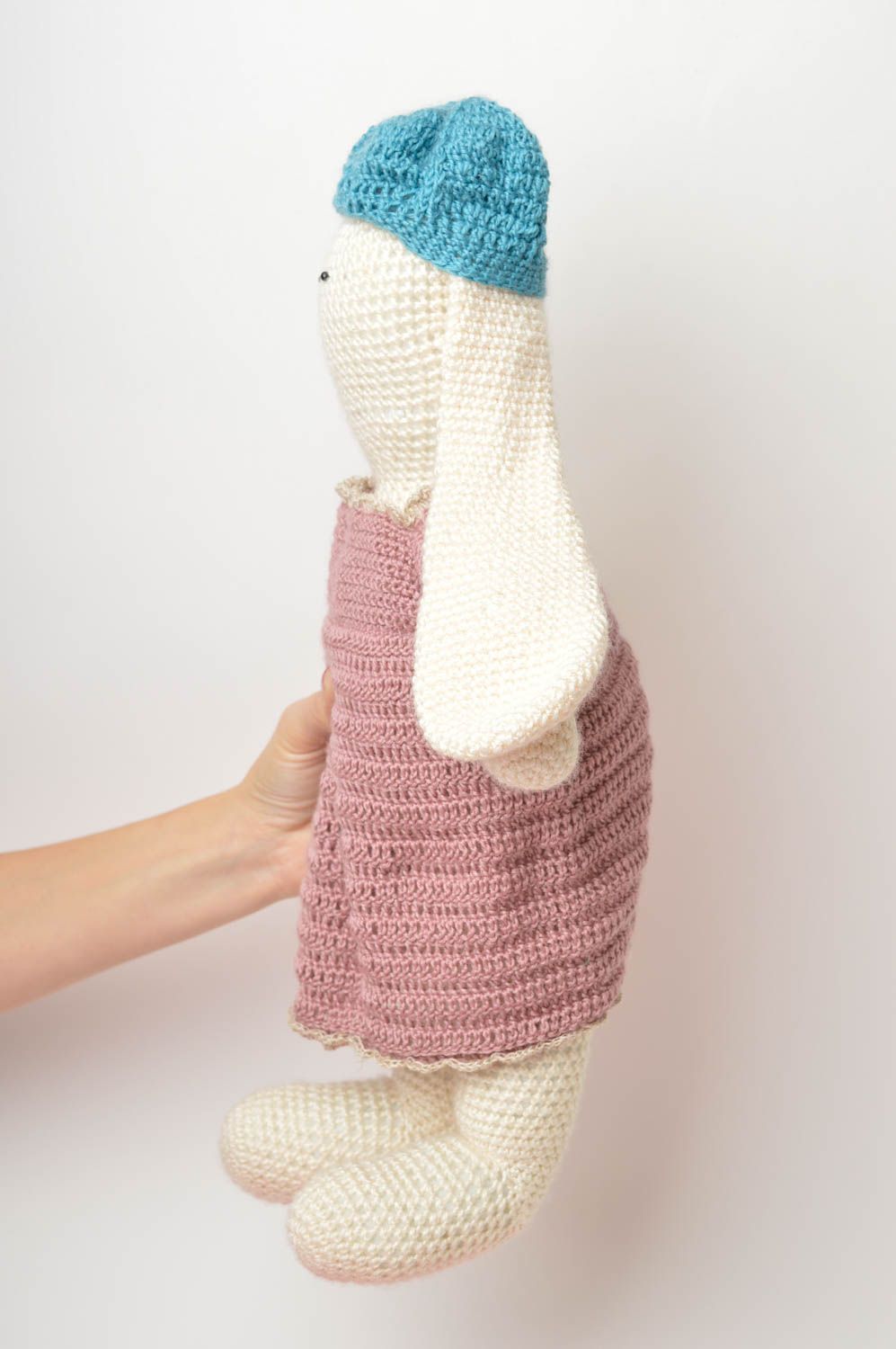 Jouet lapin Peluche faite main tricotée originale acrylique Cadeau pour enfant photo 5