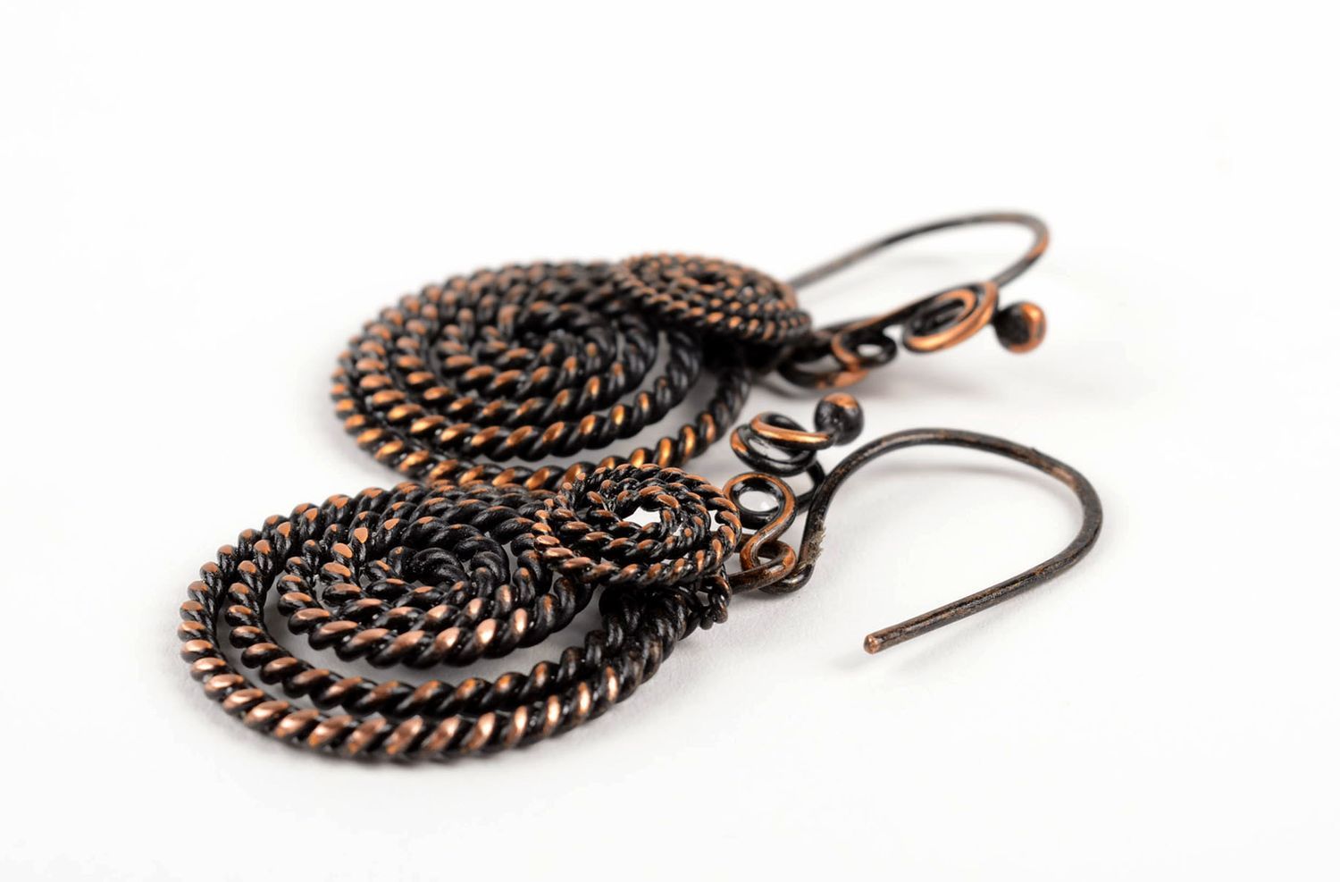 Pendientes de cobre hechos a mano accesorio para mujer regalo original foto 2