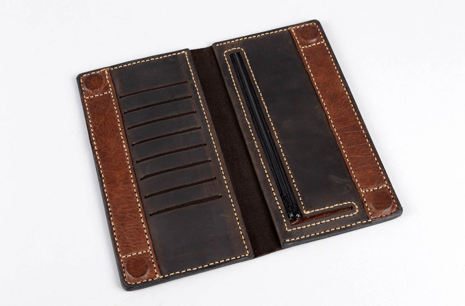 Designer wallet handmade leather wallet slip wallets fashion accessories photo 3