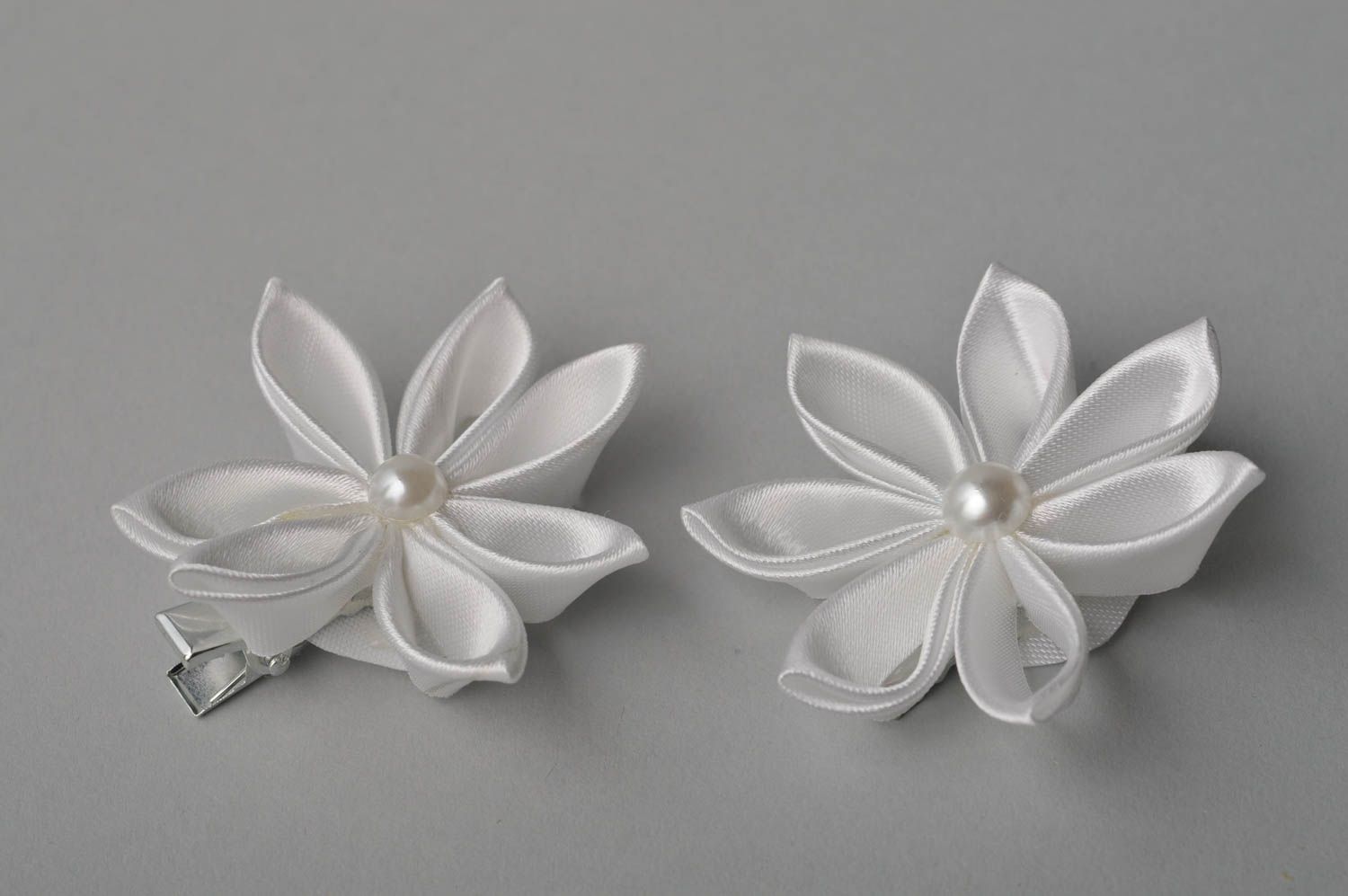 Beautiful handmade flower barrette wedding hair clip 2 pieces gifts for her photo 2