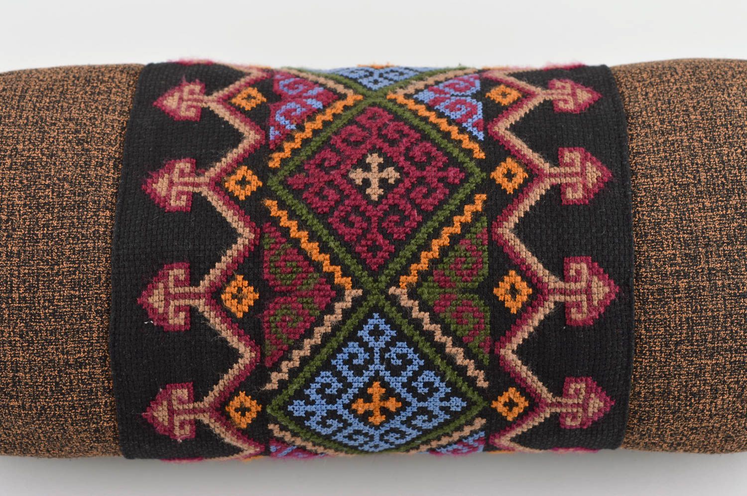Traversin de canapé Coussin décoratif fait main en tissu brodé Déco maison photo 3