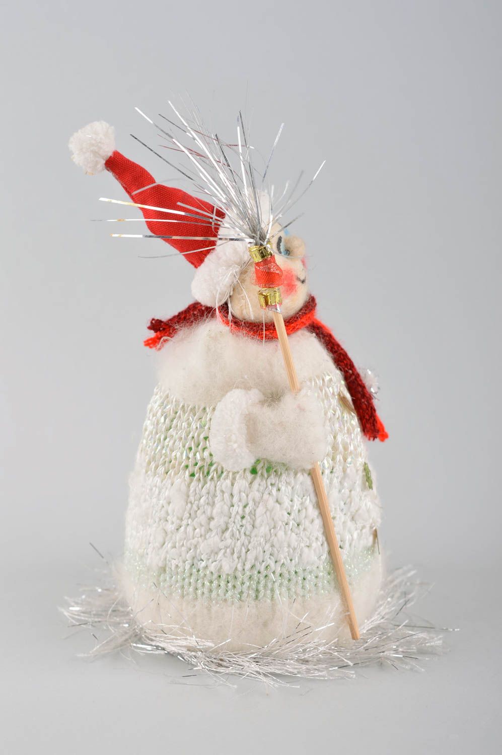 Figurine Bonhomme de neige décoratif faite main originale Décoration de Noël photo 3