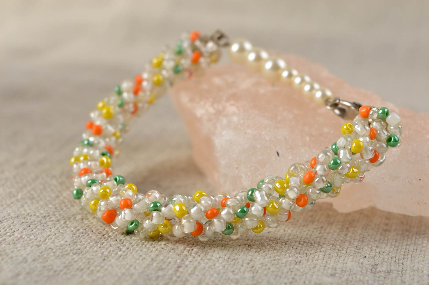 Bracelet perles de rocaille Bijou fait main Accessoire original multicolore photo 1