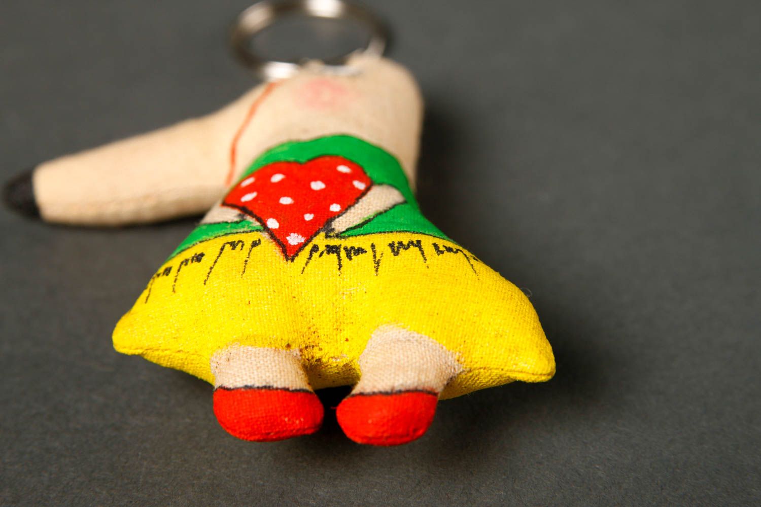 Llavero artesanal de tela juguete de peluche regalo para niño Zorro con corazón foto 5