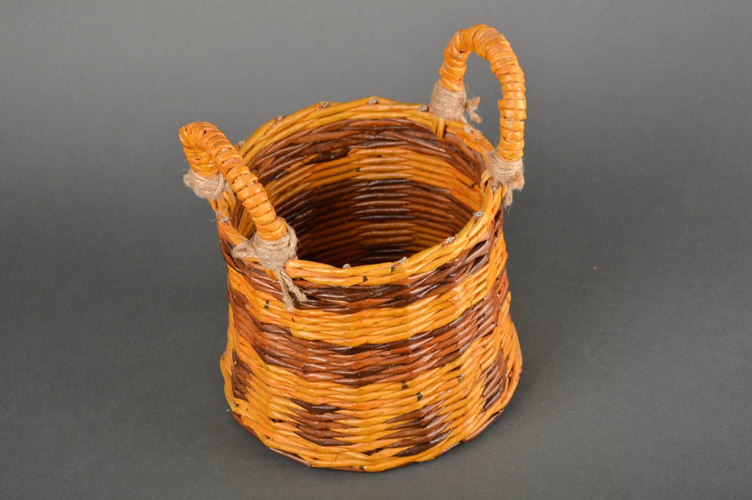 Handmade basket made of paper home basket for small stuff decorative use only photo 4