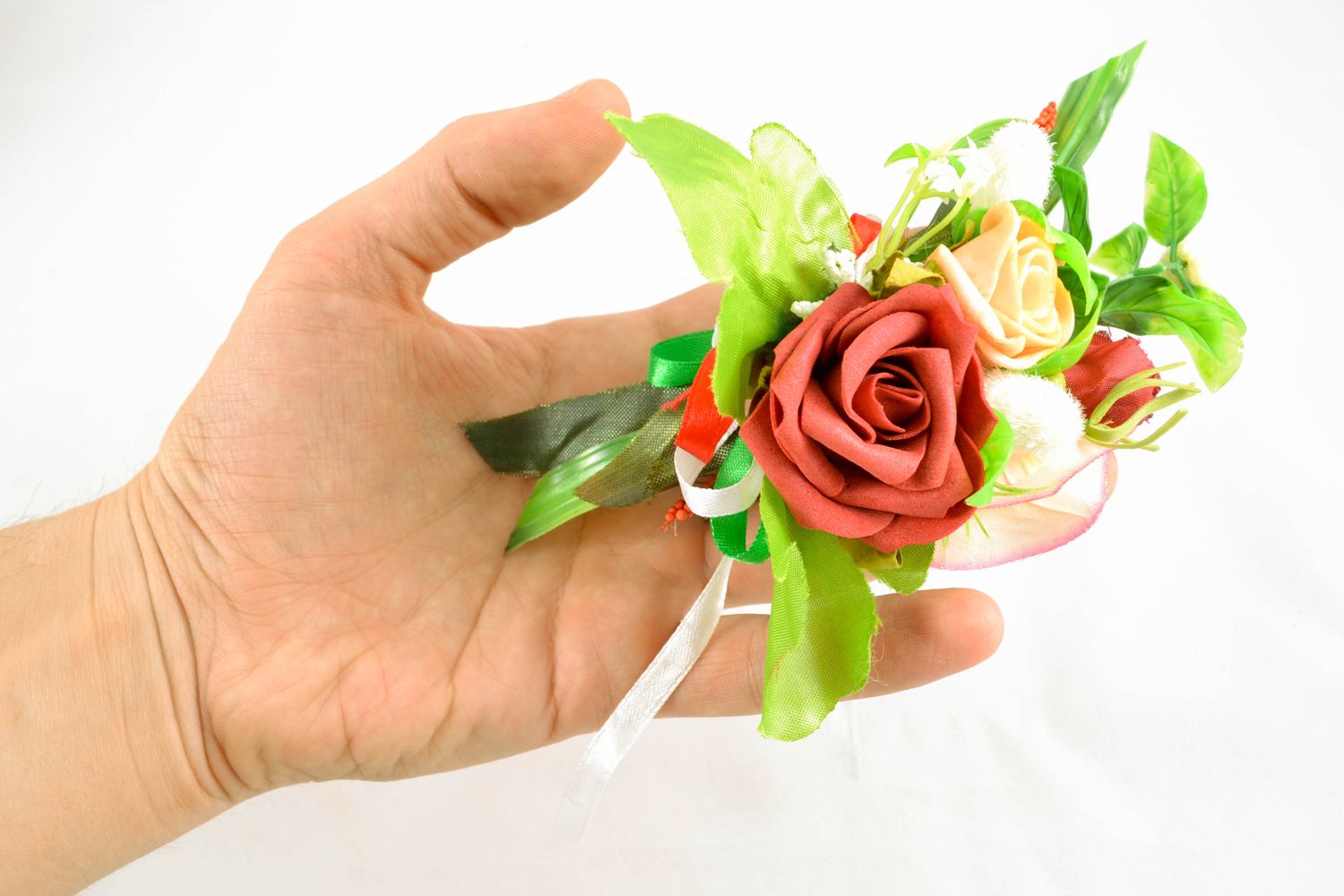 Boutonnière artisanale pour panier de Pâques ou bracelet photo 2