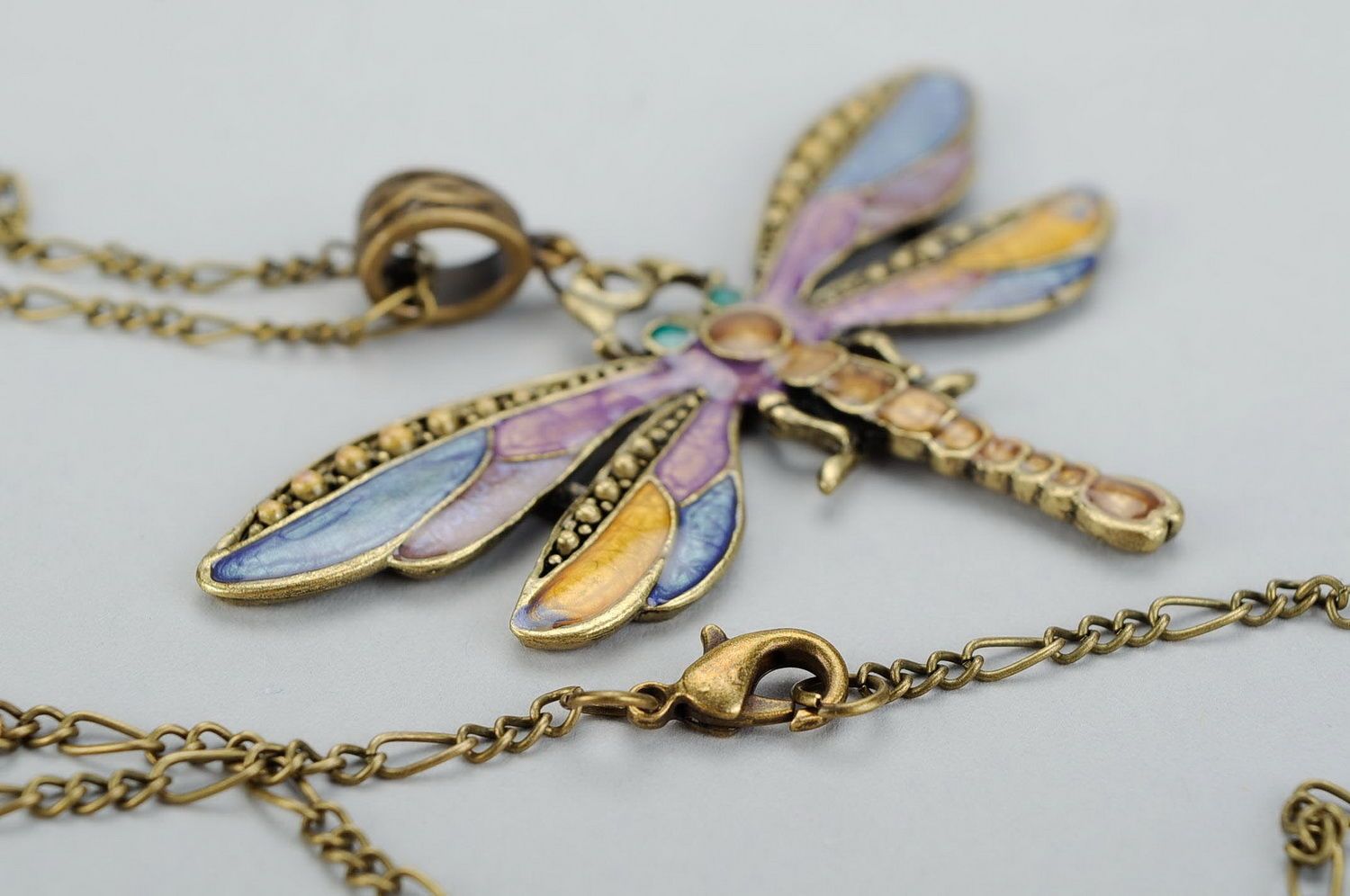 Pendant on a long chain Dragonfly photo 4