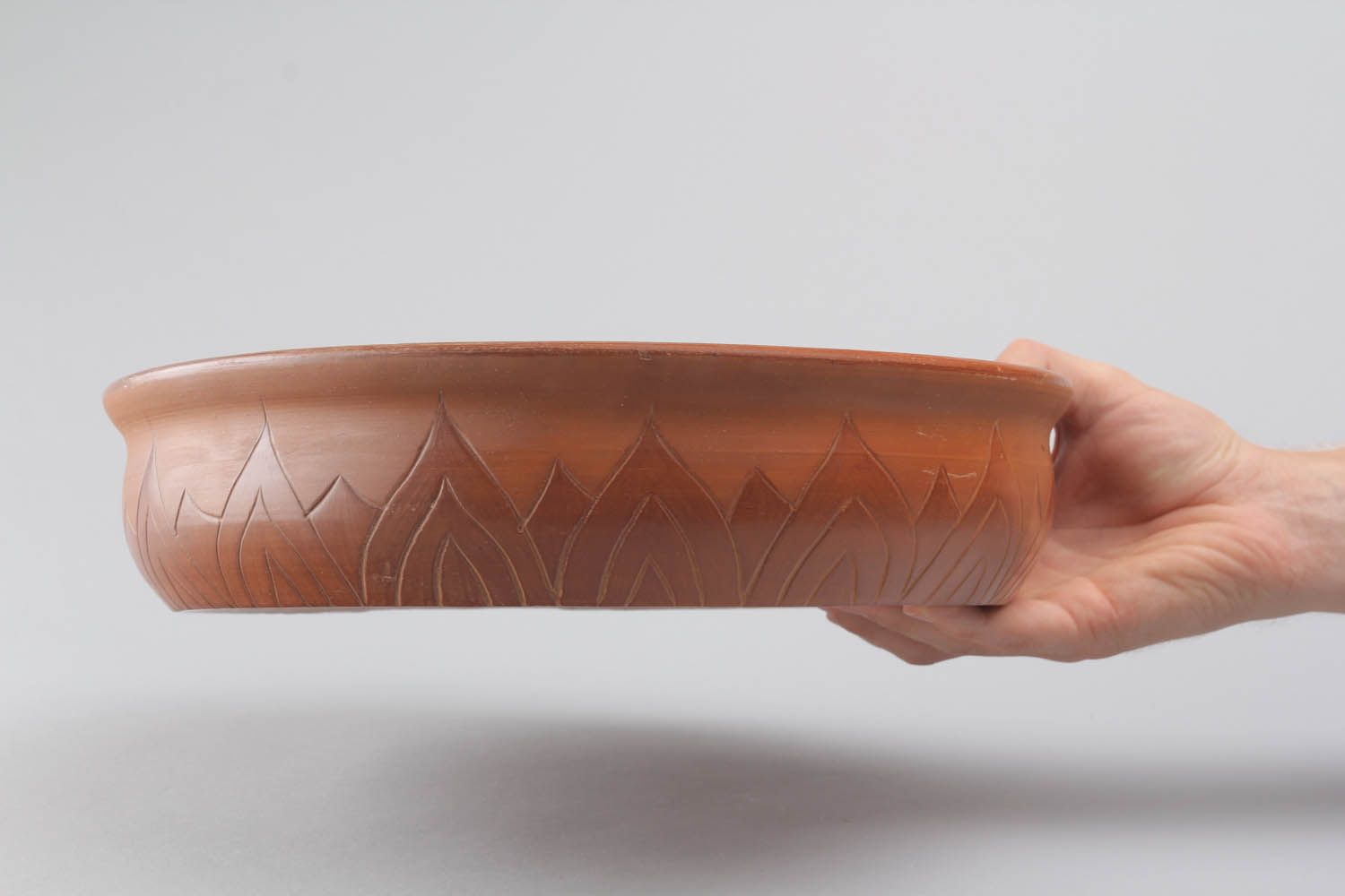Tigela de argila para frutas ou doces feita à mão louça de cerâmica decorativa artesanal foto 3