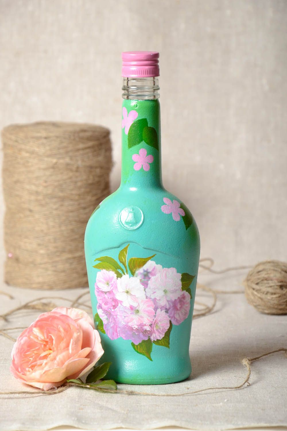 Decorative decoupage bottle photo 1