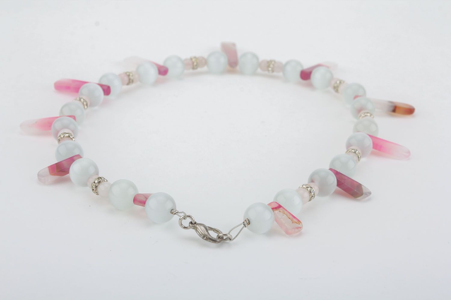 Beautiful necklace made of natural stones photo 3