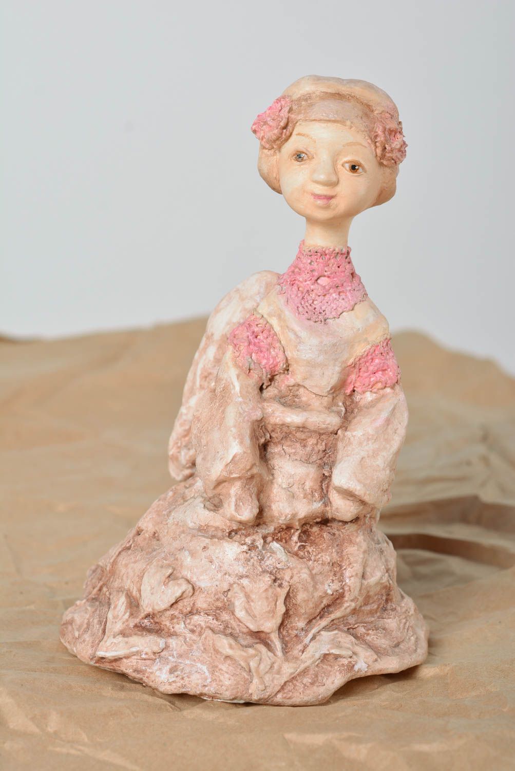 Künstler Puppe handgemacht Deko Figur in Rosa Deko fürs Haus originell schön foto 1