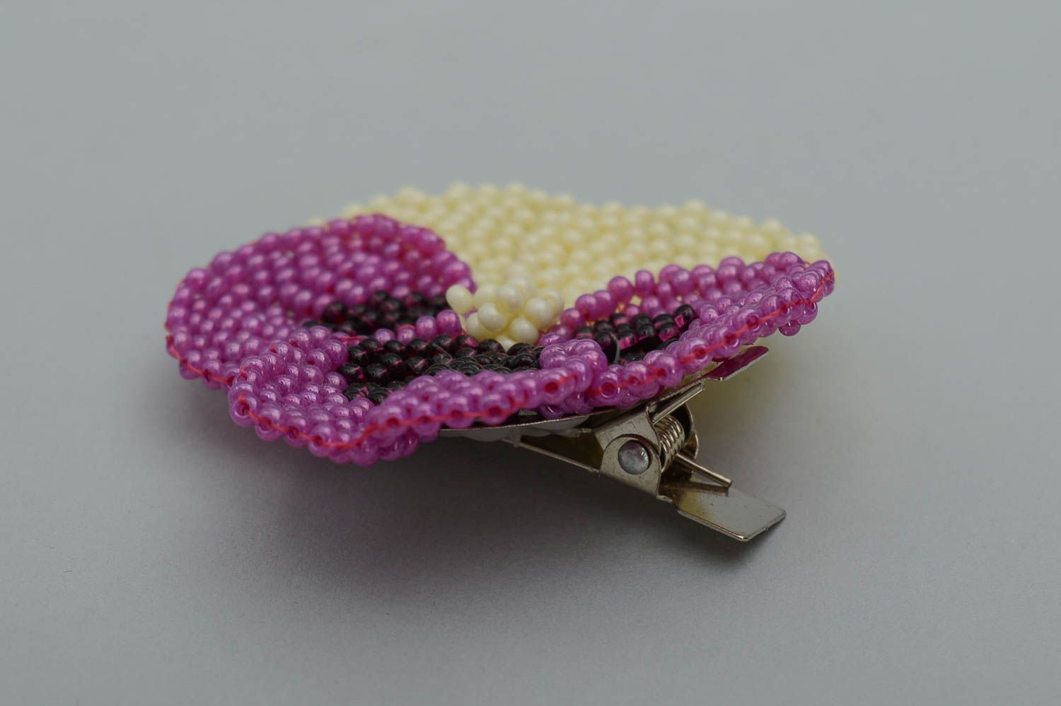 Handmade stylish barrette beaded hair clip seed beads accessories for girls photo 4