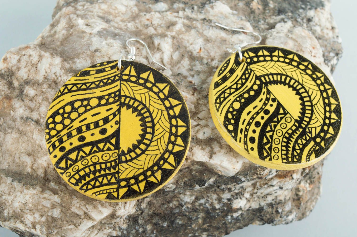Earrings for girls handmade jewelry wooden earrings designer accessories photo 1
